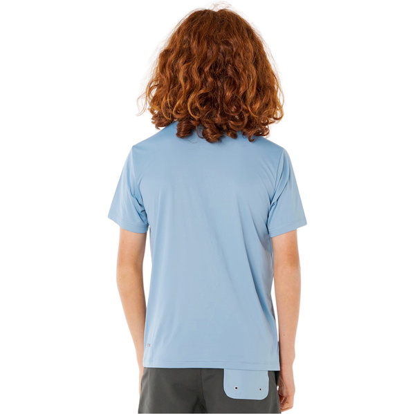 2026 Rip Curl Junior Icons Surflite UPF Short Sleeve Rash Tee 12ABRV - Faded Denim